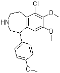 6-氯-2,3,4,5-四氢-7,8-二甲氧基-1-(4-甲氧基苯基)-1H-3-苯并氮杂卓结构式_67287-53-0结构式
