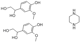 4-羟基-3-甲氧基苯基乙二醇半哌嗪盐结构式_67423-45-4结构式
