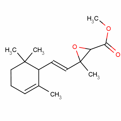 Methyl 3-methyl-3-(2-(2,6,6-trimethylcyclohex-2-en-1-yl)vinyl)oxirane-2-carboxylate Structure,67905-40-2Structure