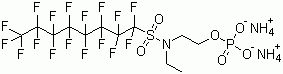N-乙基全氟辛基磺酰胺基乙基磷酸酯二铵盐结构式_67969-69-1结构式