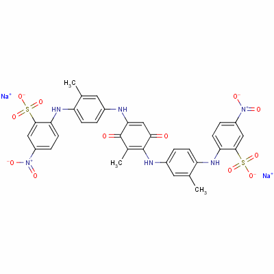 2,2-[(2-甲基-3,6-二氧代-1,4-环己二烯-1,4-二基)双[亚氨基(2-甲基-4 ,1-亚苯基)亚氨基]]双[5-硝基-苯磺酸结构式_6797-90-6结构式