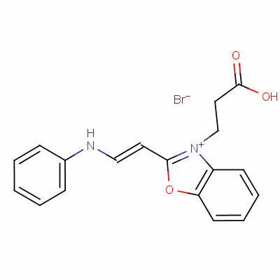 2-(2-苯胺乙烯基)-3-(2-羧基乙基)苯并噁唑溴化物结构式_68123-41-1结构式