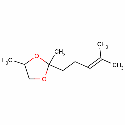 2,4-Dimethyl-2-(4-methylpent-3-enyl)-1,3-dioxolane Structure,68258-95-7Structure