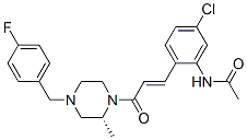 N-[5-氯-2-[(1E)-3-[(2R)-4-[(4-氟苯基)甲基]-2-甲基-1-哌嗪基]-3-氧代-1-丙基]苯基]-乙酰胺结构式_685534-25-2结构式