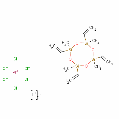 铂(0)-2,4,6,8-四甲基-2,4,6,8-四乙烯基环四硅氧烷复合体结构式_68585-32-0结构式