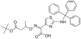 (Z)-2-(2-三苯甲基氨基噻唑-4-基)-2-(2-叔丁氧羰基丙-2-氧亚氨)乙酸结构式_68672-66-2结构式