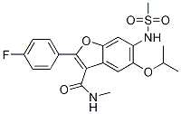 2-(4-氟苯基)-N-甲基-5-(1-甲基乙氧基)-6-[(甲基磺酰基)氨基]-3-苯并呋喃羧酰胺结构式_691852-36-5结构式