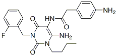  4-氨基-n-[6-氨基-1-丁基-3-[(2-氟苯基)甲基]-1,2,3,4-四氢-2,4-二氧代-5-嘧啶]-苯乙酰胺结构式_693217-34-4结构式