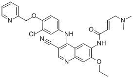 (2E)-N-[4-[[3-氯-4-[(吡啶-2-基)甲氧基]苯基]氨基]-3-氰基-7-乙氧基喹啉-6-基]-4-(二甲基氨基)丁-2-烯酰胺结构式_698387-09-6结构式