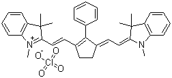 2-[2-[3-[(1,3-二氢-1,3,3-三甲基-2H-吲哚-2-基)亚乙基]-2-苯基-1-环戊烯-1-基]乙烯]-1,3,3-三甲基-3H-吲哚高氯酸盐结构式_70446-30-9结构式