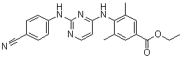 4-(2-(4-氰基苯基氨基)嘧啶-4-氨基)-3,5-二甲基苯甲酸乙酯结构式_708254-90-4结构式