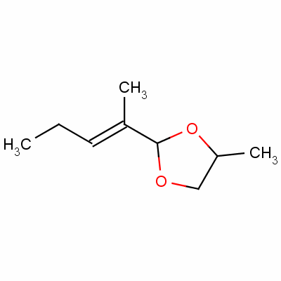 4-甲基-2-(1-甲基-1-丁烯)-1,3-二氧戊环式_78-47-5式