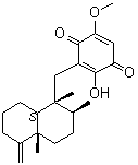 3-[(十氢-1β,2β,4aβ-三甲基-5-亚甲基-1-萘基)甲基]-2-羟基-5-甲氧基苯醌结构式_71678-03-0结构式