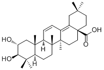 (2ALPHA,3BETA)-2,3-二羟基齐墩果-11,13(18)-二烯-28-酸结构式_71850-15-2结构式