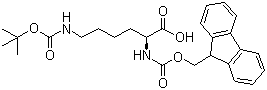 N-alpha-芴甲氧羰基-N-epsilon-叔丁氧羰基-L-赖氨酸结构式_71989-26-9结构式