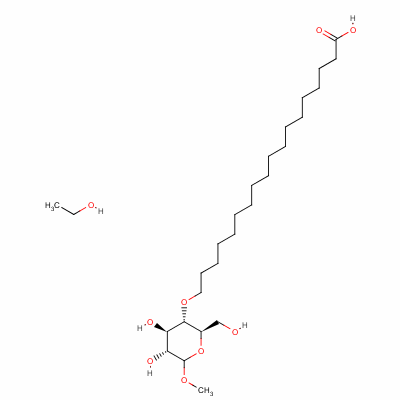 α-氢-ω-羟基-聚(氧-1,2-乙二基)、甲基-D-吡喃葡糖苷(4:1)、十八酸酯(2:3)的醚化物结构式_72175-39-4结构式