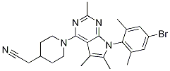 2-(1-(7-(4-溴-2,6-二甲基苯基)-2,5,6-三甲基-7h-吡咯并[2,3-d]嘧啶-4-基)哌啶-4-基)乙腈结构式_724475-37-0结构式