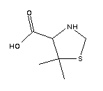 L-5,5-二甲基噻唑烷-4-羧酸结构式_72778-00-8结构式