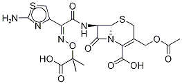 7beta-[(Z)-2-(2-氨基噻唑-4-基)-2-(1-羧基-1-甲基乙氧基亚氨基)乙酰氨基]-3-乙酰氧基甲基-3-头孢烯-4-羧酸结构式_73443-60-4结构式