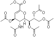 (2R,3R,4S)-3-乙酰氨基-4-乙酰氧基-2-((1R,2R)-1,2,3-三乙酰氧基丙基)-3,4-二氢-2H-吡喃-6-羧酸甲酯结构式_73960-72-2结构式