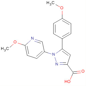 5-(4-甲氧基苯基)-1-(6-甲氧基-吡啶-3-基)吡唑-3-羧酸结构式_741286-89-5结构式