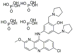 4-[(7-氯-2-甲氧基-1,5-二氢吡啶并[3,2-b]喹啉-10-基)亚氨]-2,6-二(吡咯烷-1-基甲基)环己-2,5-二烯-1-酮磷酸盐 (1:4)结构式_76748-86-2结构式