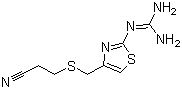 3-(2-胍基-噻唑-4-基甲硫)-丙腈结构式_76823-93-3结构式