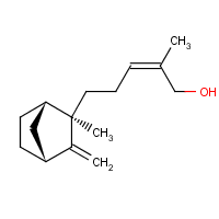2-甲基-5-(2-甲基-3-亚甲基双环[ 2.2.1]庚-2-基)-2-戊烯-1-醇结构式_77-42-9结构式