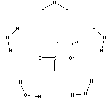 五水硫酸铜;胆矾结构式_7758-99-8结构式