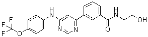 N-(2-羟基乙基)-3-[6-[[4-(三氟甲氧基)苯基]氨基]-4-嘧啶基]苯甲酰胺结构式_778277-15-9结构式