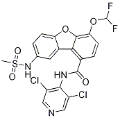 N-(3,5-二氯吡啶-4-基)-4-二氟甲氧基-8-[(甲磺酰基)氨基]二苯并[B,D]呋喃-1-甲酰胺结构式_778576-62-8结构式