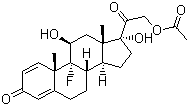 9-Fluoro-11,17,21-trihydroxypregna-1,4-diene-3,20-dione 21-acetate Structure,7793-38-6Structure