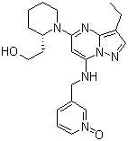(S)-3-(((3-乙基-5-(2-(2-羟基乙基)哌啶-1-基)吡唑并[1,5-a]嘧啶-7-基)氨基)甲基)吡啶 1-氧化物结构式_779353-01-4结构式