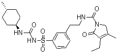 3-乙基-2,5-二氢-4-甲基-N-[2-[3-[[[[(反式-4-甲基环己基)氨基]羰基]氨基]磺酰基]苯基]乙基]-2-氧代-1H-吡咯-1-甲酰胺结构式_791104-62-6结构式