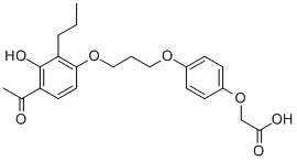 2-[4-[3-(4-乙酰基-3-羟基-2-丙基苯氧基)丙氧基]苯氧基]-乙酸结构式_79558-09-1结构式
