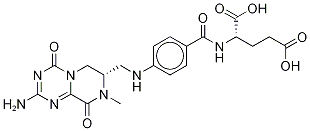 N-[4-[[(2-氨基-6,7,8,9-四氢-8-甲基-4,9-二氧代-4H-吡嗪并[1,2-a]-1,3,5-噻嗪-7-基)甲基]氨基]苯甲酰基]-L-谷氨酸结构式_79573-48-1结构式