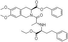 (S)-2-[(S)-2-((S)-1-乙氧羰基-3-苯基丙基氨基)丙酰基]-6,7-二甲氧基-1,2,3,4-四氢异喹啉-3-甲酸苄酯结构式_82637-57-8结构式