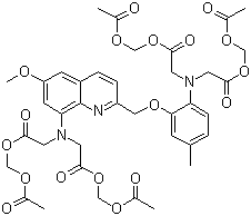 2-{[2-二(羧基甲基)氨基-5-甲基苯氧基]-甲基}-6-甲氧基-8-二(羧基甲基)氨基喹啉四(乙酰氧基甲基)酯结构式_83104-85-2结构式