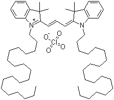 1-二十烷基-2-[(E)-3-(1-二十烷基-3,3-二甲基-1,3-二氢-2H-吲哚-2-亚基)-1-丙烯基]-3,3-二甲基-3H-吲哚高氯酸盐结构式_84109-13-7结构式