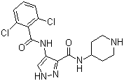 4-[(2,6-二氯苄基)氨基]-N-4-哌啶1H-吡唑-3-羧胺结构式_844442-38-2结构式