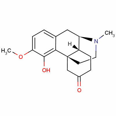 Hydrocodone bitartrate related compound a cii  (70 mg)  (morphinan-6-one,  4-hydroxy-3-methoxy-17-methyl) Structure,847-86-9Structure