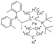 (1S)-1-[双(叔丁基)膦]-2-[(1S)-1-[双(2-甲基苯基)膦]乙基]二茂铁结构式_849924-77-2结构式