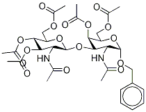 2-(乙酰基氨基)-2-脱氧-3-O-[3,4,6-三-O-乙酰基-2-(乙酰基氨基)-2-脱氧-β-D-吡喃葡萄糖]-α-D-半乳糖吡喃糖苷 4,6-二乙酸苄酯结构式_85054-28-0结构式