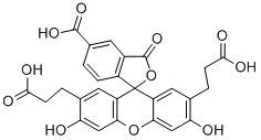 Bcecf acid [2,7-bis-(2-carboxyethyl)-5-(and-6)-carboxyfluorescein] *mixed isomers* Structure,85138-49-4Structure