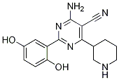 4-氨基-2-(2,5-二羟基苯基)-6-(3-哌啶基)-5-嘧啶甲腈结构式_851510-46-8结构式