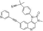 2-Methyl-2-[4-[3-methyl-2-oxo-8-[(pyridin-3-yl)ethynyl]-2,3-dihydroimidazo[4,5-c]quinolin-1-yl]phenyl]propionitrile Structure,853910-61-9Structure