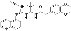 N-[1-[[(氰基氨基)(5-喹啉咪)甲基]氨基]-2,2-二甲基丙基]-3,4-二甲氧基-苯乙酰胺结构式_861393-28-4结构式