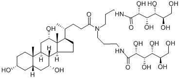 (3a,5b,7a,12a)-N,N-双[3-(D-葡萄糖酰氨基)丙基]-3,7,12-三羟基胆甾烷-24-胺结构式_86303-22-2结构式