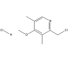 2-氯甲基-3,5-二甲基-4-甲氧基吡啶盐酸盐结构式_86604-75-3结构式