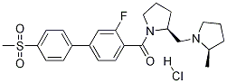 (3-氟-4-(甲基磺酰基)-[1,1-联苯]-4-基)((S)-2-(((R)-2-甲基吡咯烷-1-基)甲基)吡咯烷-1-基)甲酮盐酸盐结构式_867255-05-8结构式